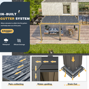 Erommy 12x16 Screen Pergola side view