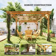 Outsunny 20' x 10' Fir Wood Pergola with Grape Trellis
