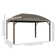 Outsunny 10' x 13' Aluminum Hardtop Gazebo with Steel Roof, Curtains and Netting