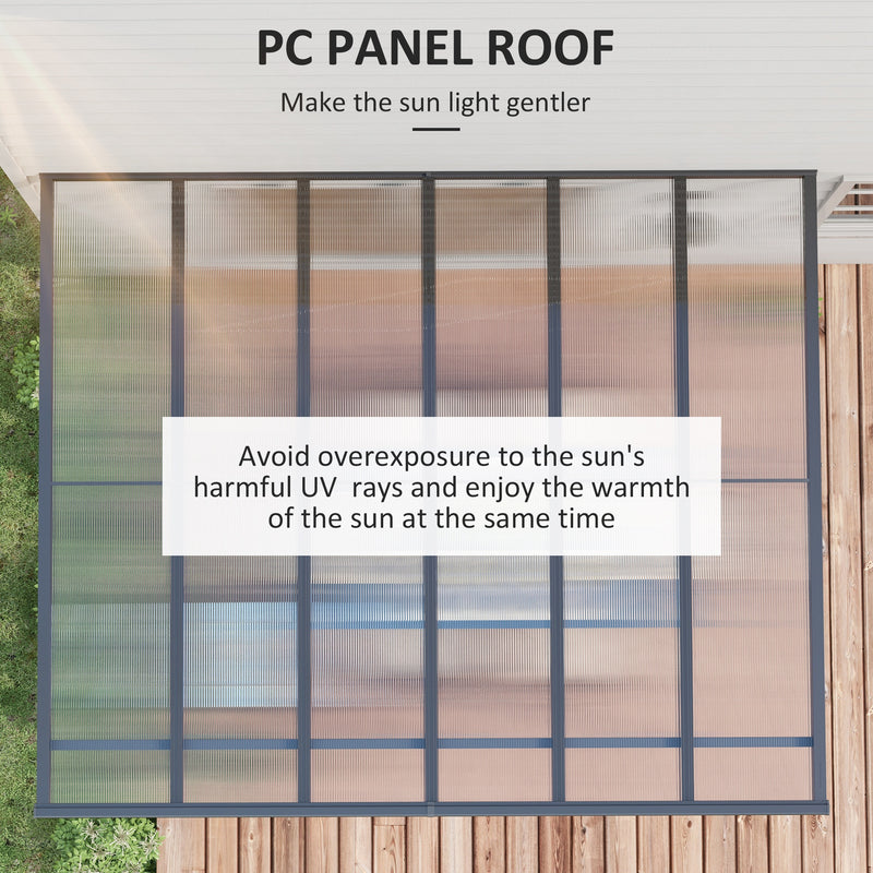 Outsunny 12' x 10' Aluminum Pergola with Polycarbonate Roof and UV Protection