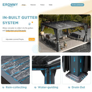 Erommy 10x12 Louvered Pergola curtains closed