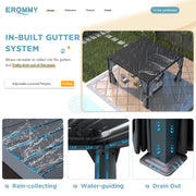 Erommy 12x12 Louvered Pergola curtains closed