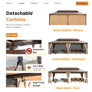 Erommy 12x24 Hardtop Gazebo column and gusset detail
