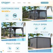 Erommy 12x12 Louvered Pergola roof detail