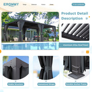 Erommy 12x24 Pergola roof louver detail