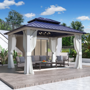 Erommy 10x12 Blue Hardtop Gazebo exterior