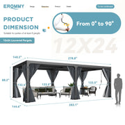 Erommy 12x24 Pergola side view