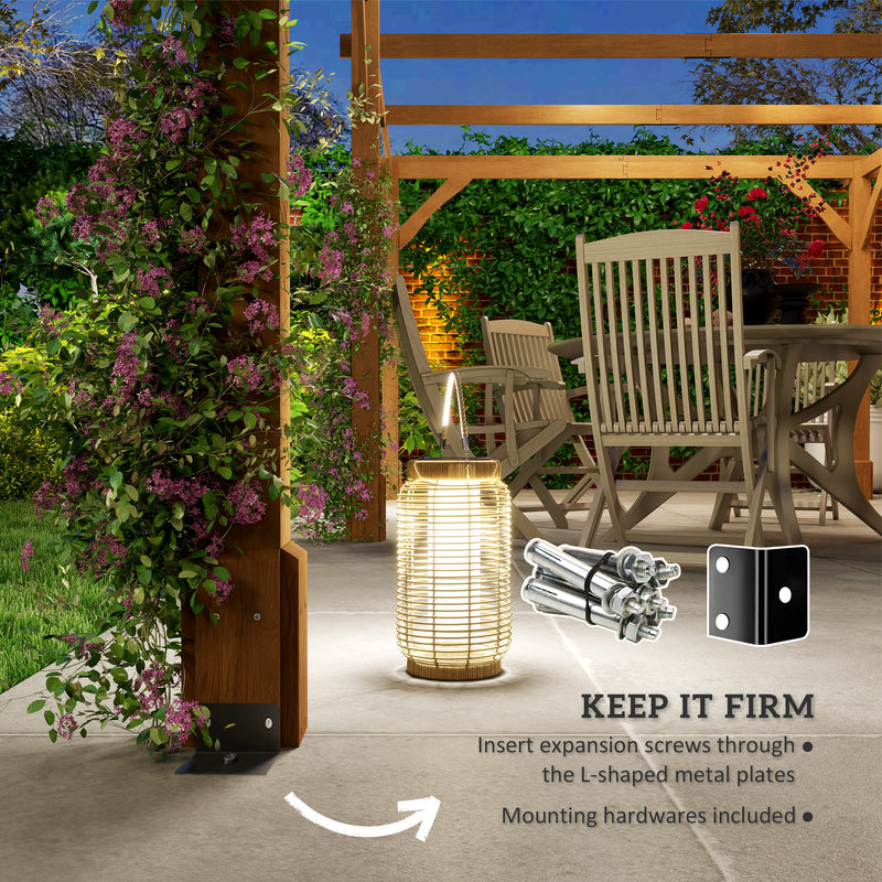 Outsunny 20' x 10' Fir Wood Pergola with Grape Trellis