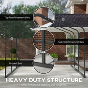 Outsunny Metal Carport with Galvanized Steel Roof and Removable Sidewalls