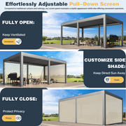 Erommy 12x20 Screen Pergola screens down enclosed