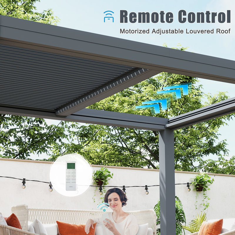 Erommy 10x13 Smart Electric Pergola backyard lifestyle