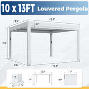 Erommy 10x13 Electric Pergola screens retracted