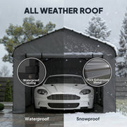 Outsunny Metal Carport with Galvanized Steel Roof and Removable Sidewalls
