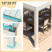 Erommy 10x20 Electric Pergola open air view
