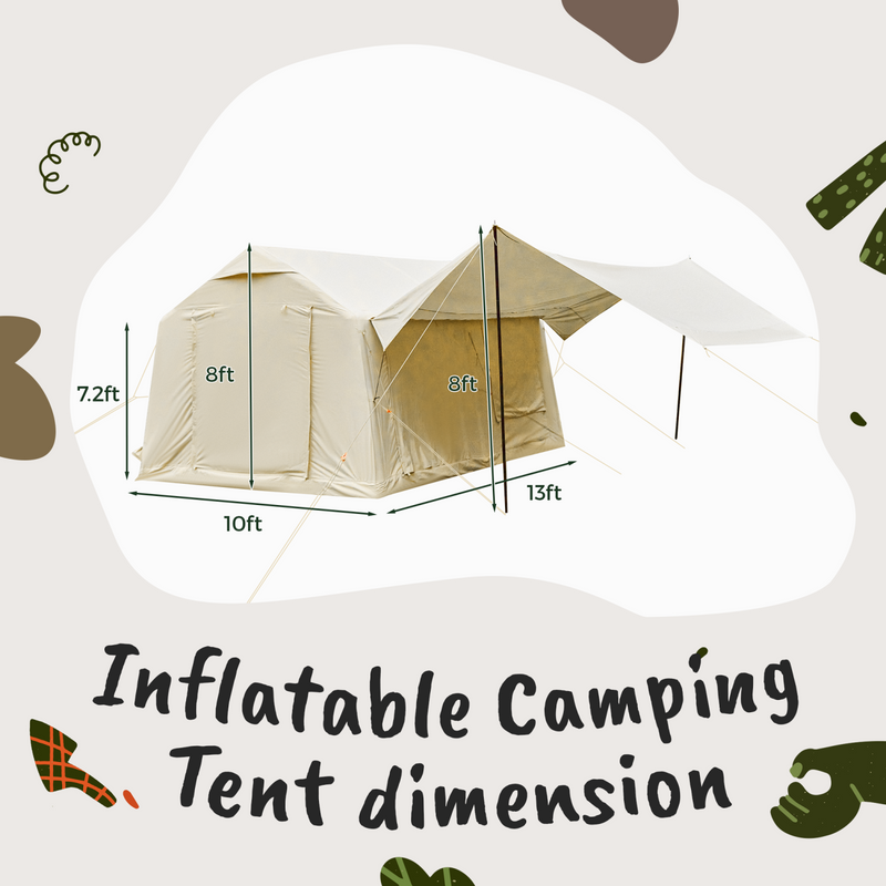 Erommy 8-12 Person 4 Season Inflatable Camping Tent – 10x13x8ft