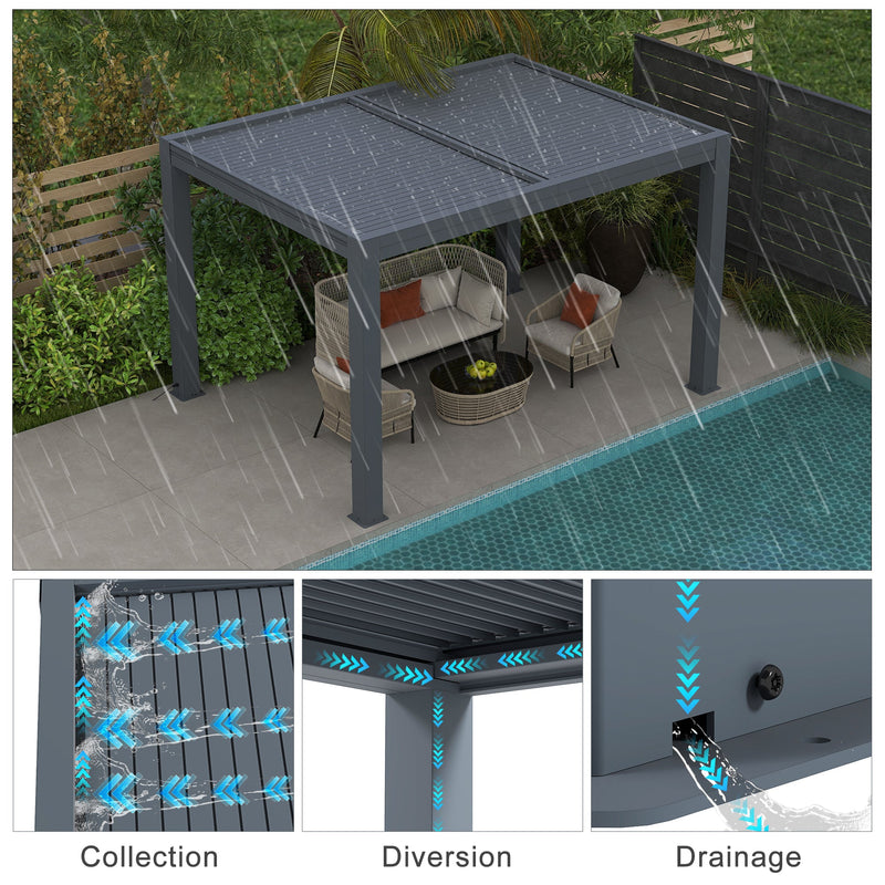 Erommy 10x13 Smart Electric Pergola interior view