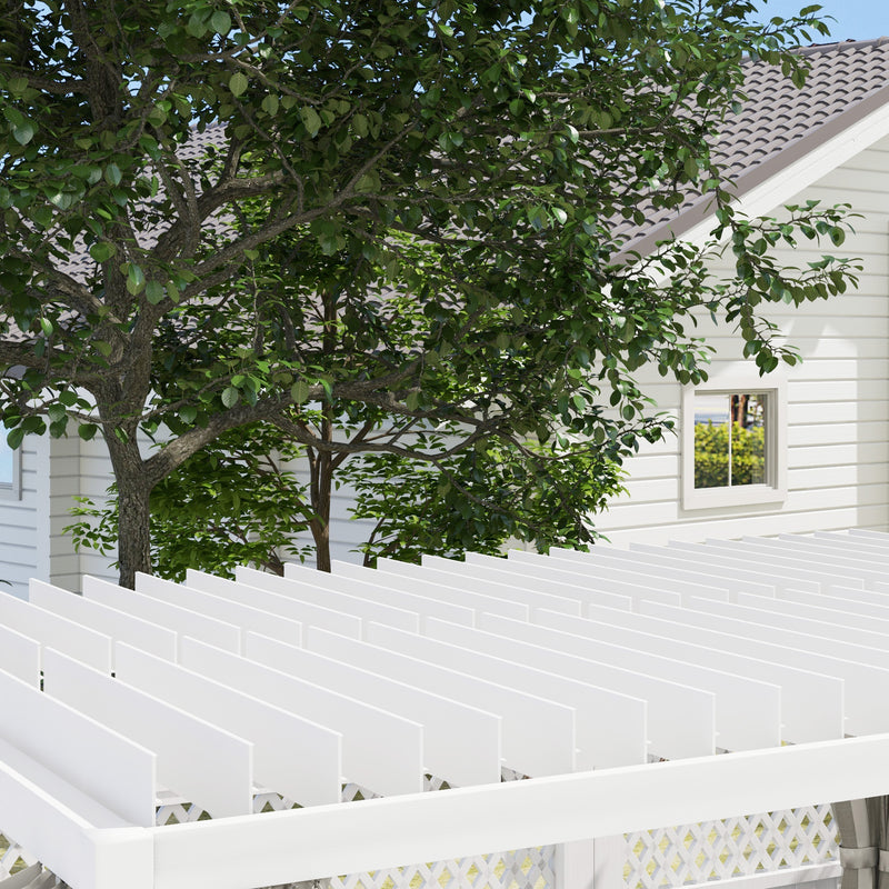 Outsunny 12' x 19' Aluminum Louvered Pergola with Adjustable Roof, Curtains and Netting