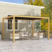Outsunny 10' x 13' Aluminum Louvered Pergola with Adjustable Roof and Hidden Drainage
