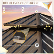 Erommy 12x12 Wood Grain Gazebo roof detail