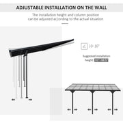 Outsunny 16.5' x 10' Aluminum Pergola with Polycarbonate Roof and UV Protection