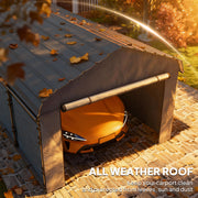 Outsunny Metal Carport with Galvanized Steel Roof and Removable Sidewalls