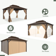Erommy 10x12 Wood Grain Gazebo – roof detail