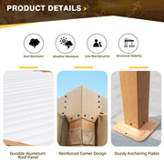 Erommy 12x20 Wood Grain Pergola interior view
