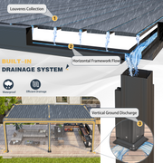 Erommy 12x20 Screen Pergola drainage system