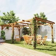 Outsunny 20' x 10' Fir Wood Pergola with Grape Trellis