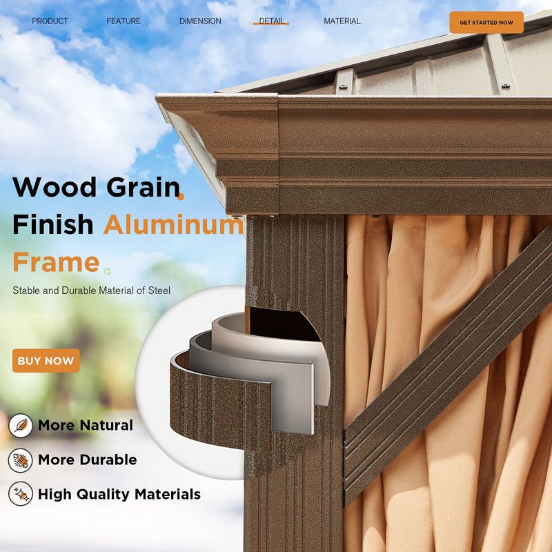 Erommy 12x24 Hardtop Gazebo interior lifestyle