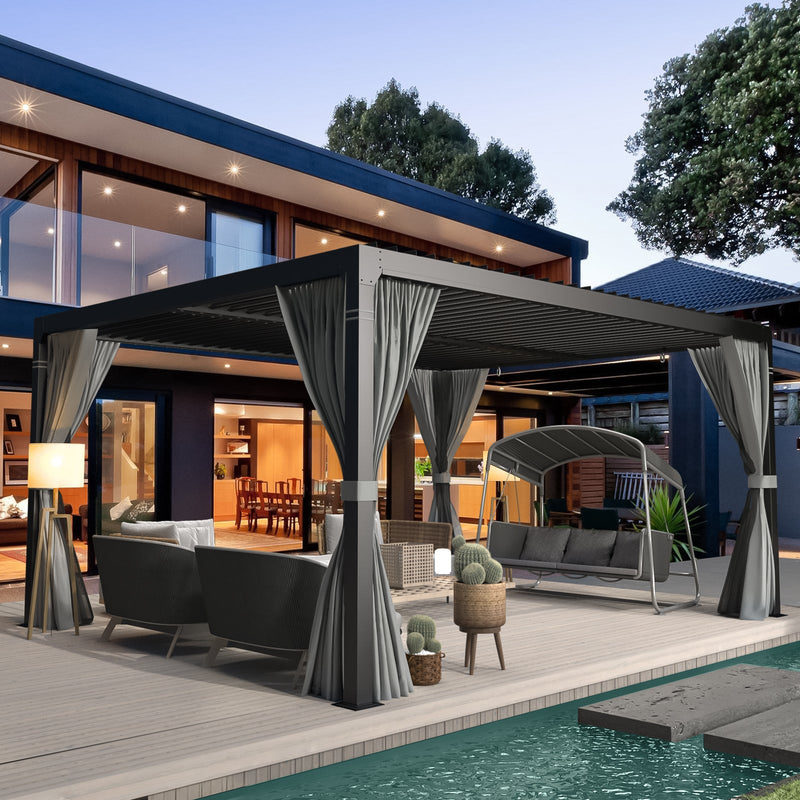 Erommy 10x12 Louvered Pergola netting view