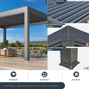 Erommy 12x20 Screen Pergola interior view