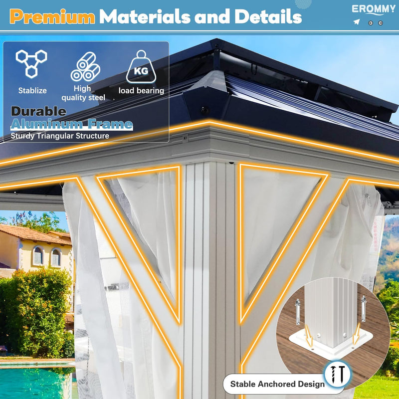 Erommy 10x12 Blue Gazebo roof