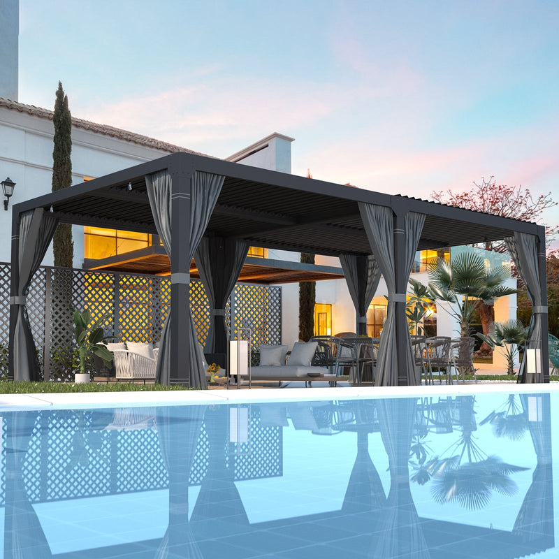 Erommy 12x24 Pergola backyard setup