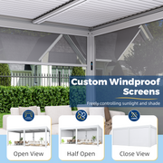 Erommy 12x20 Electric Pergola split roof control