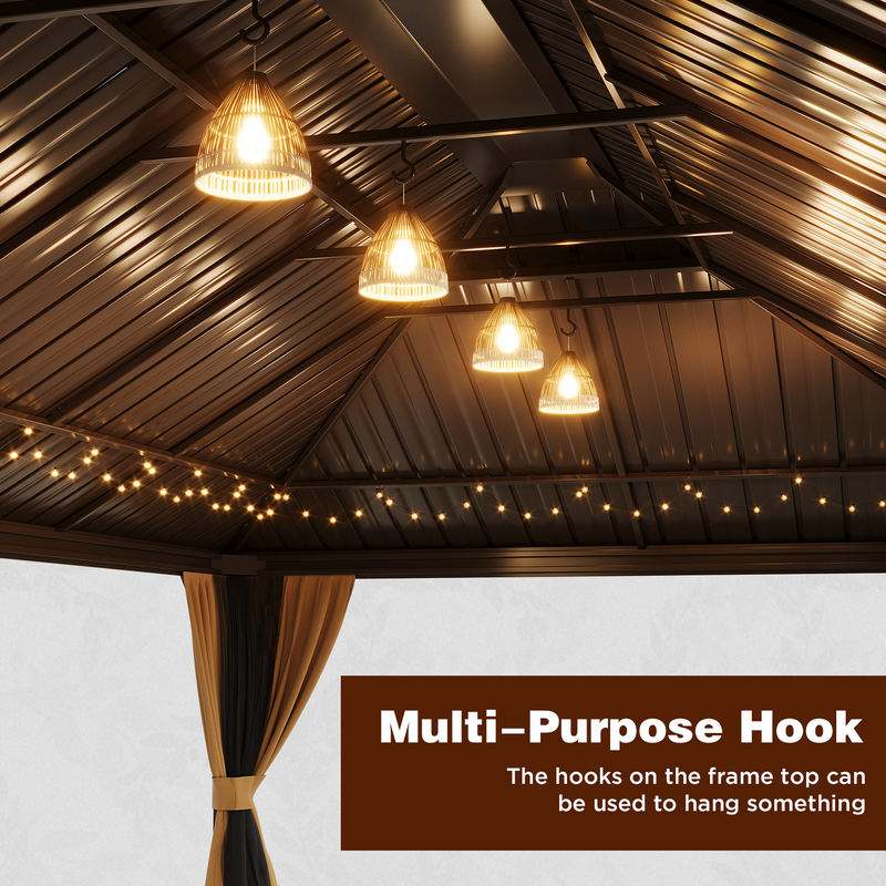 Erommy 12x22 Heavy Duty Gazebo backyard lifestyle