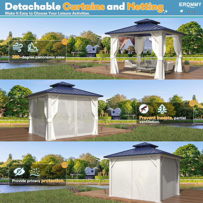 Erommy 10x12 Blue Gazebo frame