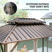 Outsunny 10' x 14' Aluminum Hardtop Gazebo with Double Galvanized Steel Roof
