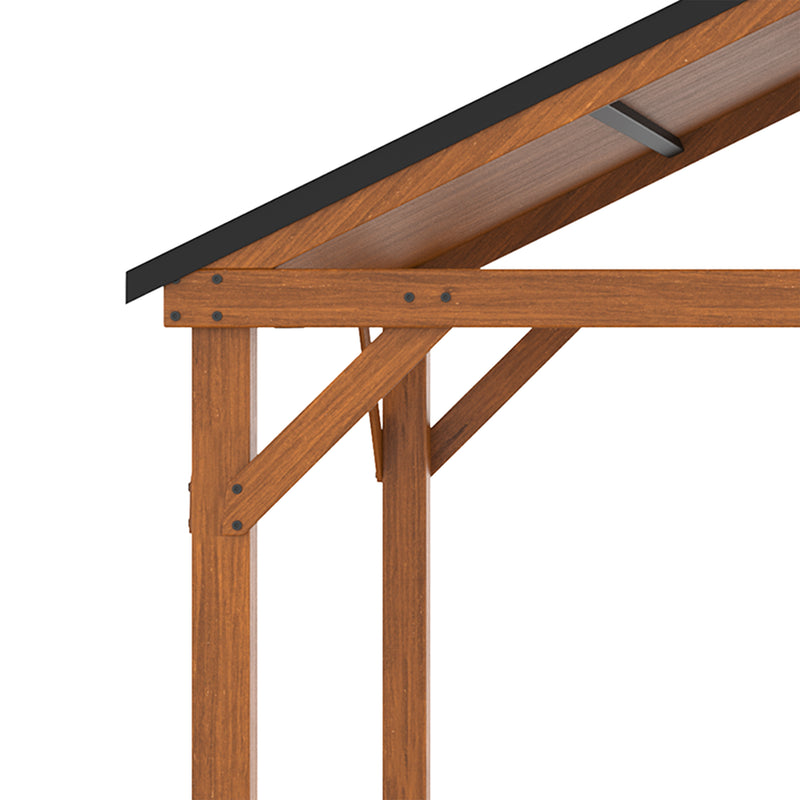 Outsunny 11' x 12' Wood Frame Hardtop Gazebo with Waterproof Asphalt Roof