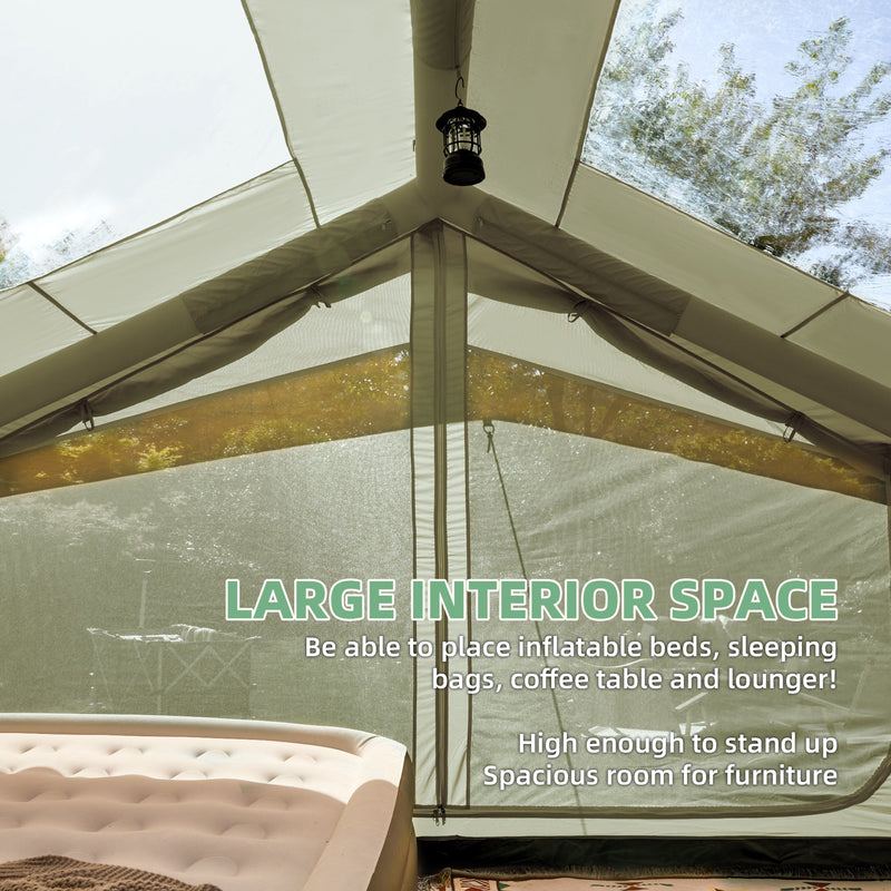 Erommy 6 Person Inflatable Tent with Skylights – 8.2x11.8x7.5ft