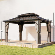 Outsunny 10' x 14' Aluminum Hardtop Gazebo with Double Galvanized Steel Roof