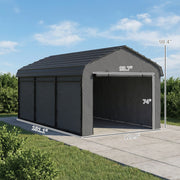 Outsunny Metal Carport with Galvanized Steel Roof and Removable Sidewalls