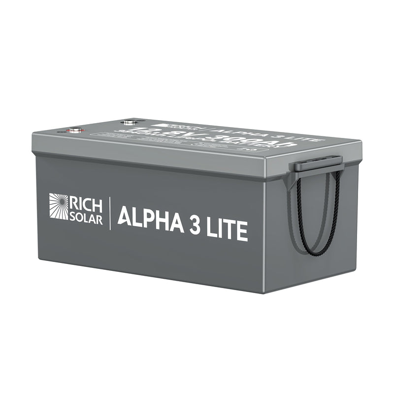 Rich Solar ALPHA 3 LITE 12V 300Ah LiFePO4 Battery Side View