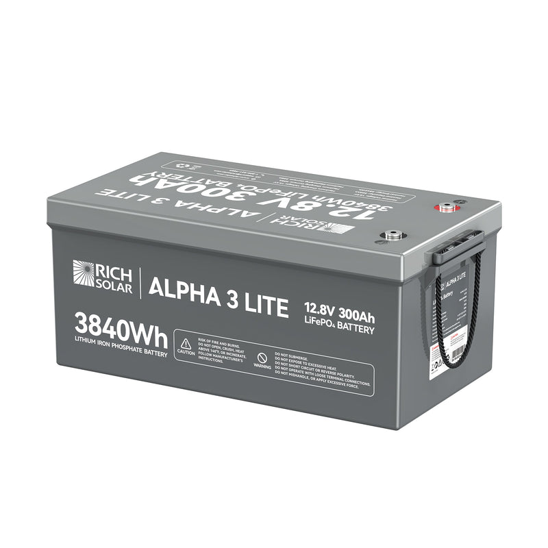 Rich Solar ALPHA 3 LITE 12V 300Ah LiFePO4 Battery Label