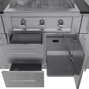 Sunstone THE CAPRICE - open drawers and cabinets under the grill