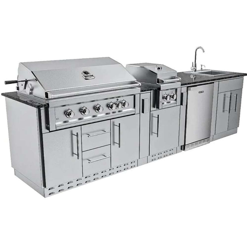 Sunstone THE GULF BREEZE - angled view of grill, burner and sink