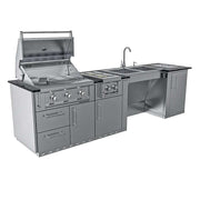 Sunstone THE SUMMIT - angled view with open grill and side burner