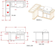 Cal Flame Malibu Q 830 BBQ island dimensions
