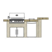 Cal Flame Malibu Q 830 BBQ island front rendering