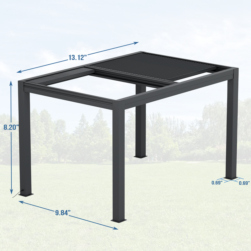 Erommy 10x13 Smart Electric Pergola screens deployed